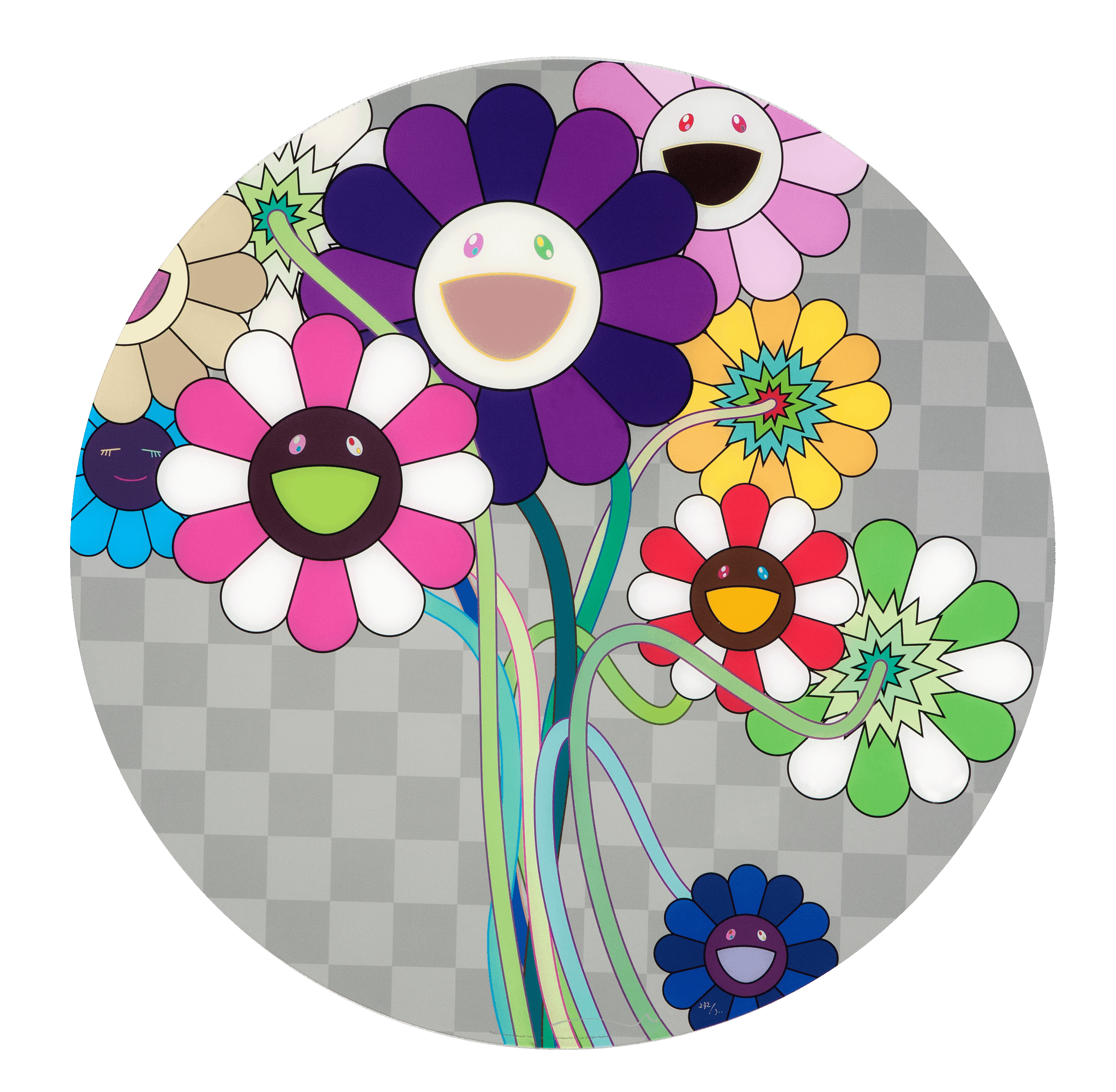 takashi-murakami-purple flowers-in-a bouquet-2010