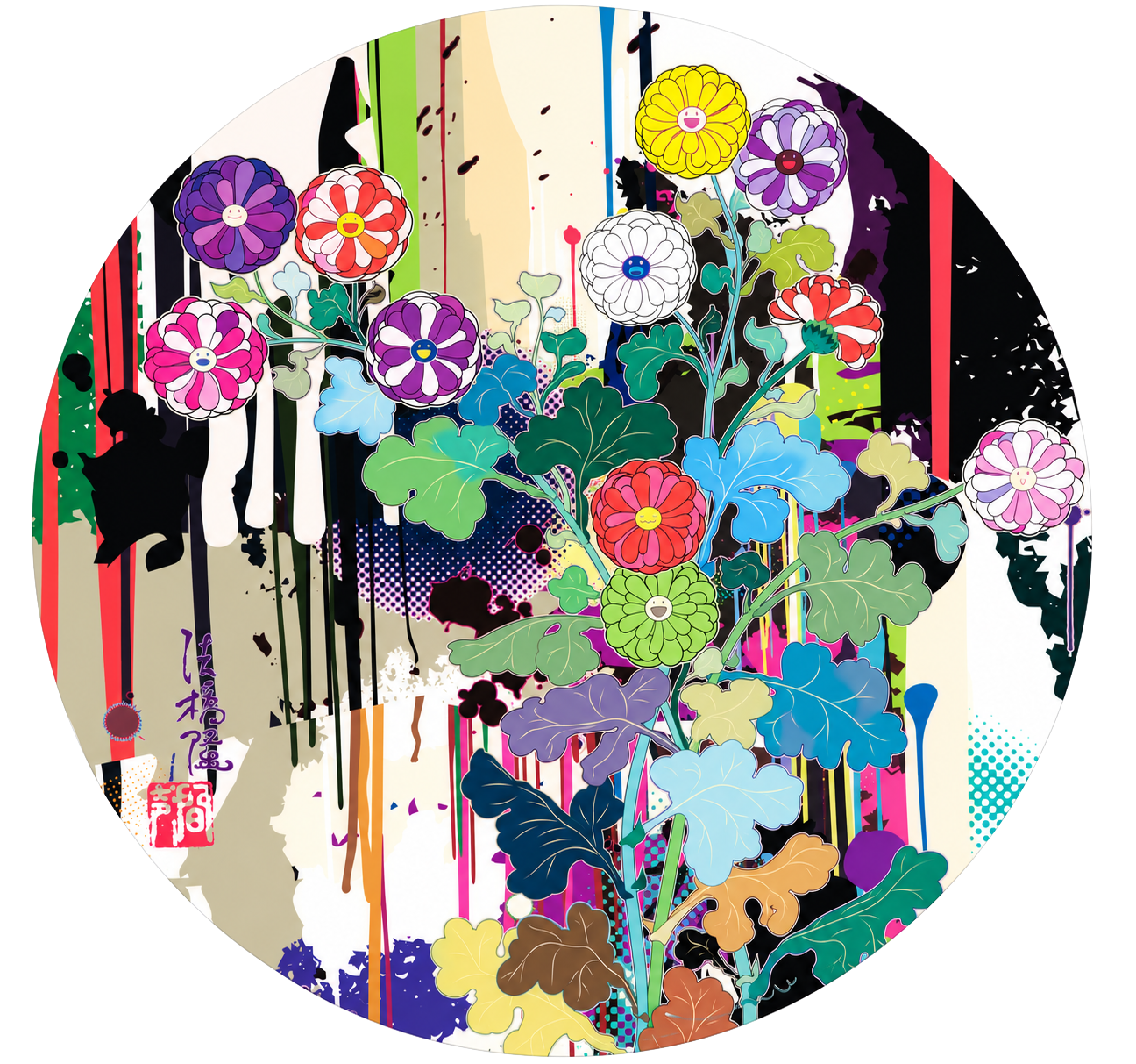 takashi-murakami-i-recall-the-time-when-my-feet-lifted-off-the-ground-ever-so-slightly-korin-chrysanthemum-2010