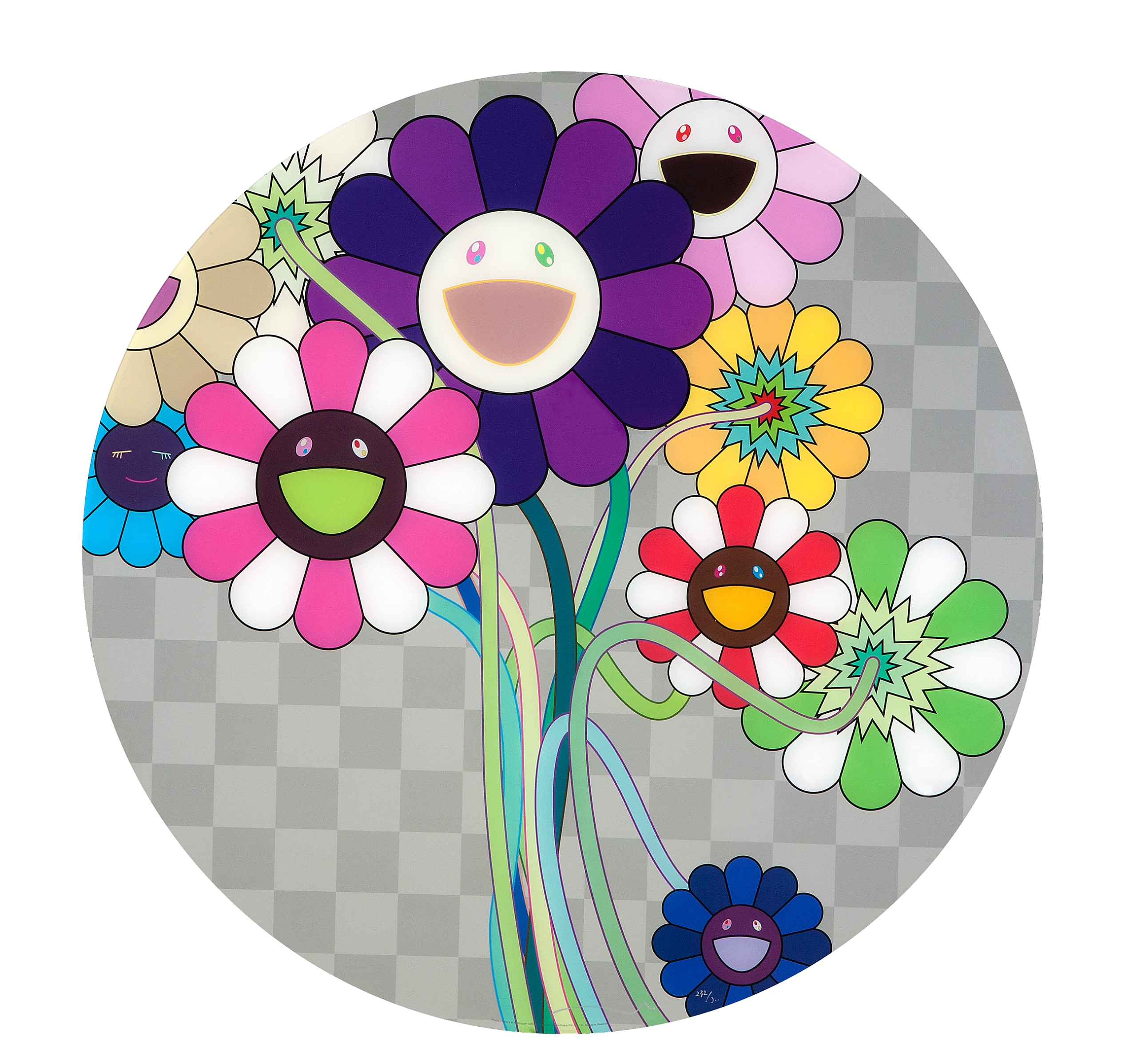 takashi-murakami-purple flowers-in-a bouquet-2010