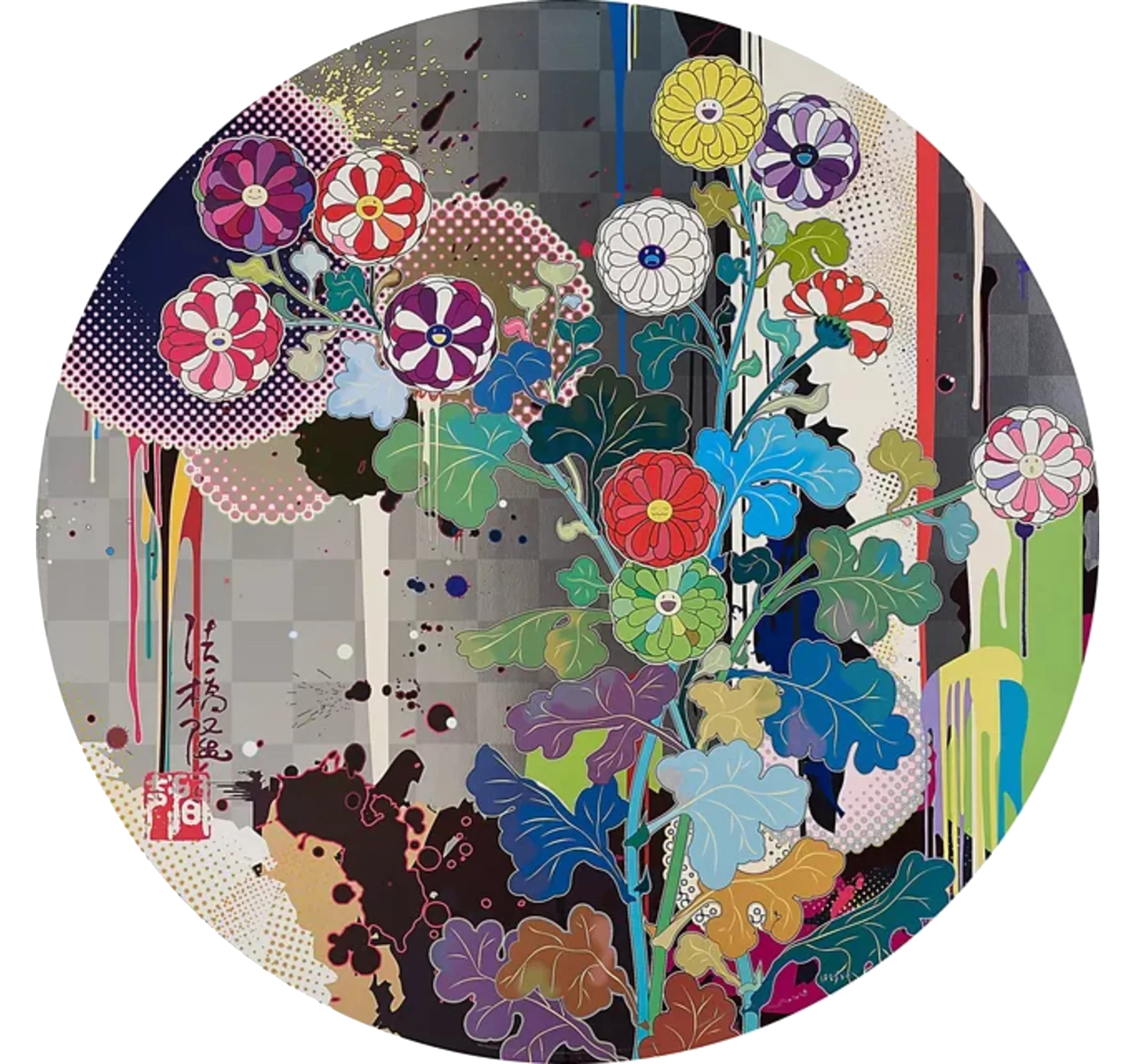 takashi-murakami-with-reverence-i-lay-myself-before-you-korin-chrysanthemum-2011
